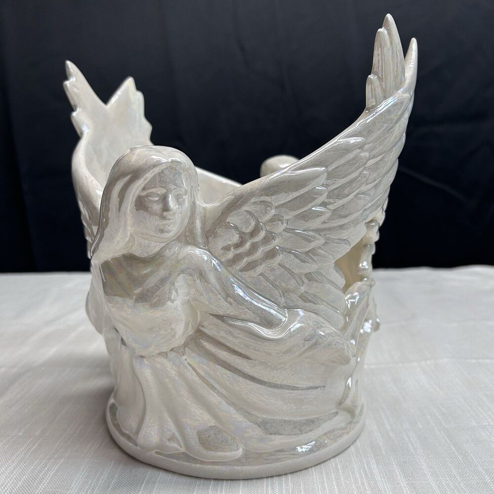 Vintage Scioto Ceramic Votive Candle Holder Centerpiece 85? Pearlescent Planter